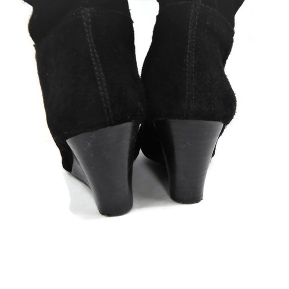 Arturo Chiang Black Suede Leather Slouch Boots - 6 - Picture 8 of 8